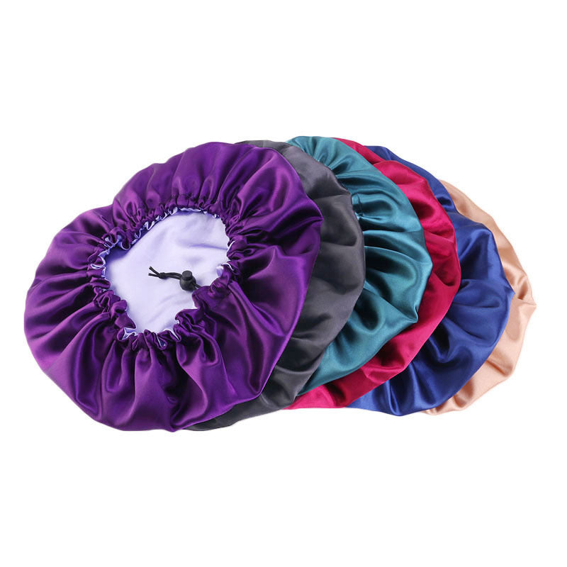 Reversible Satin Bonnet Hair Caps Double Layer Adjust Sleep Night Hats