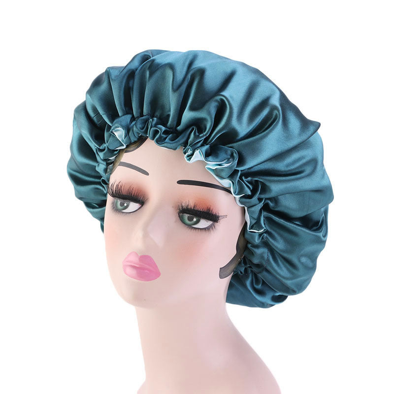 Reversible Satin Bonnet Hair Caps Double Layer Adjust Sleep Night Hats