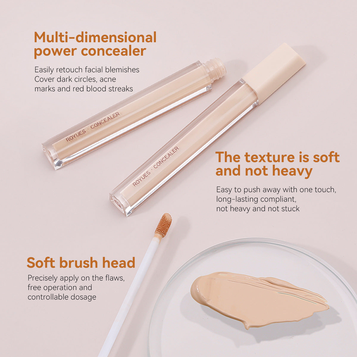 Waterproof Full Coverage Foundation Liquid Concealer Natural Coverage Corrector