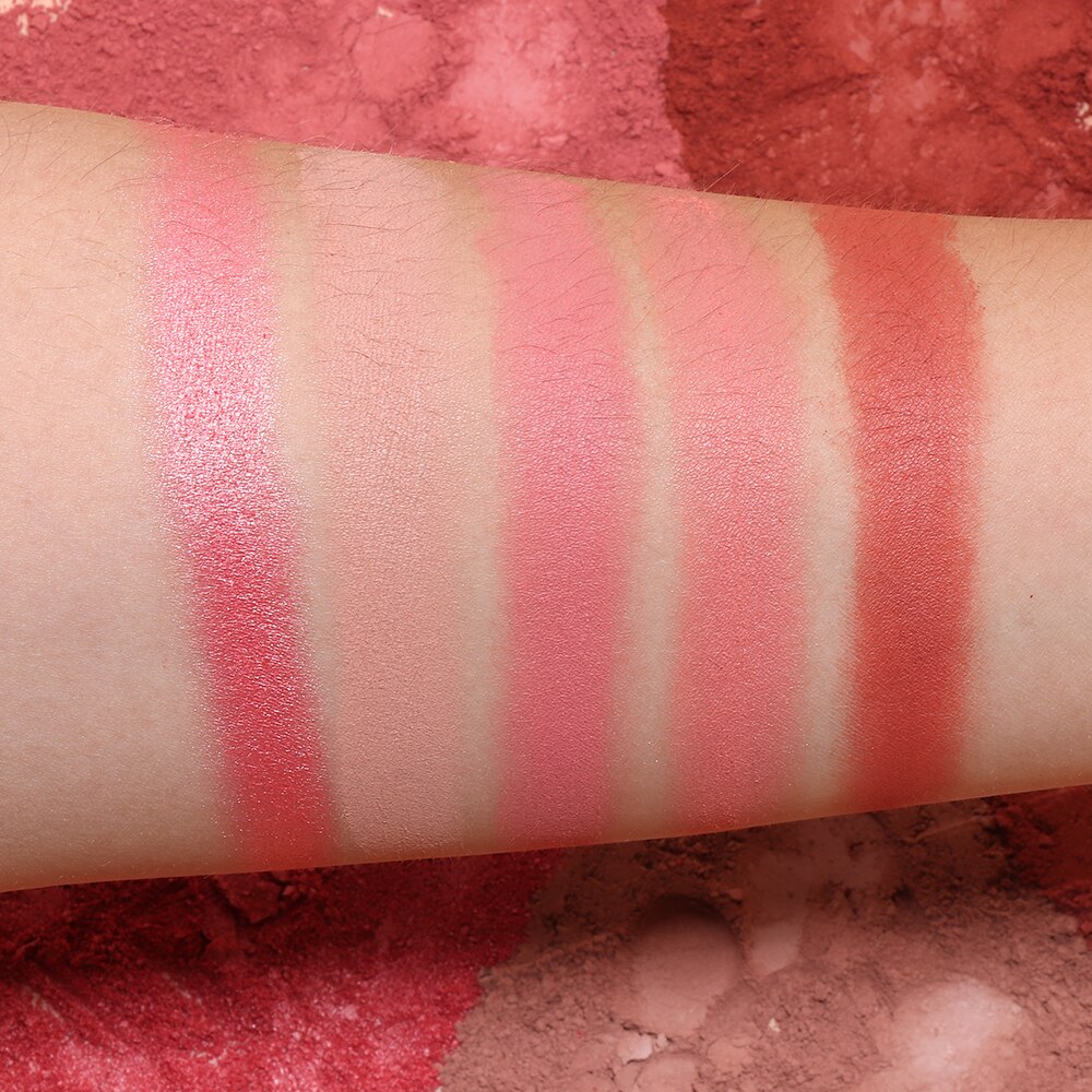 5 Color Face Blusher Peach Cream Makeup Blush Palette