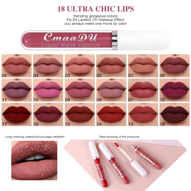 Matte Velvet Lip Gloss Liquid Lipstick Glitter Makeup Cosmetics