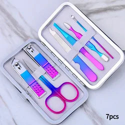 15Pcs Rainbow Colorful Stainless Steel Nail Clipper Manicure Tools Gift Set