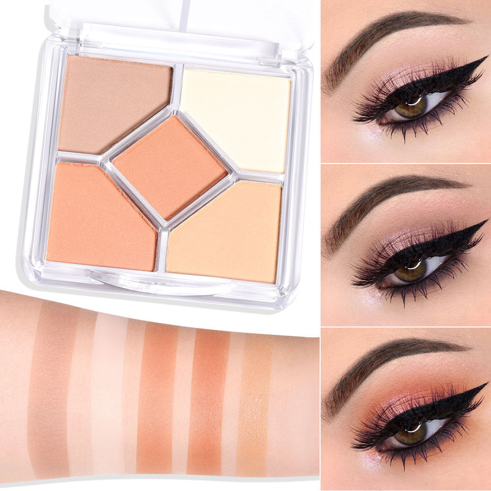 5 Colors Nude Matte Palette Shimmer Shiny Eyeshadow