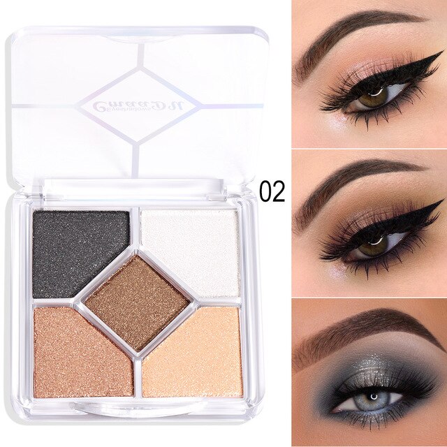 5 Colors Nude Matte Palette Shimmer Shiny Eyeshadow