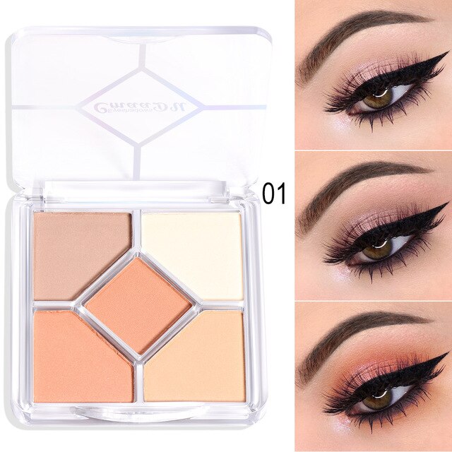 5 Colors Nude Matte Palette Shimmer Shiny Eyeshadow