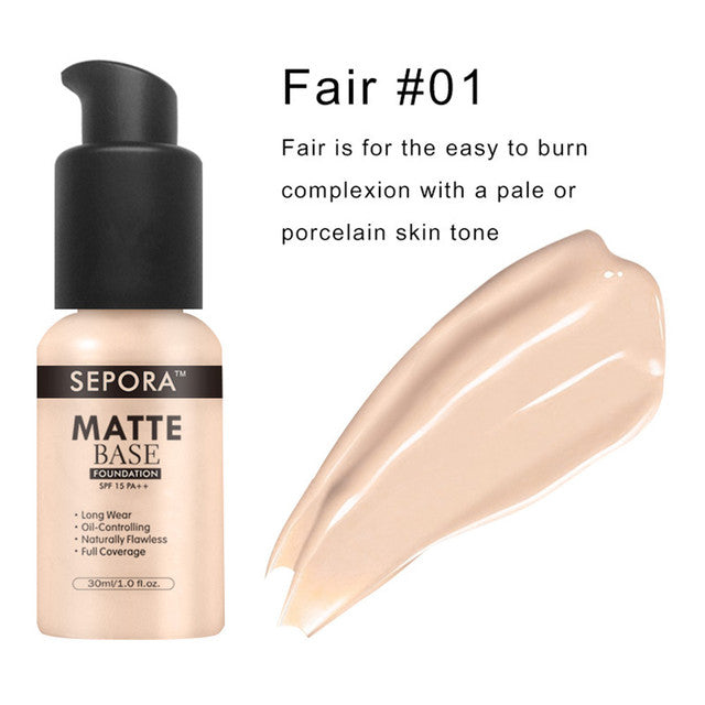 30ml Face Matte Liquid Foundation Base Makeup Oil Control Concealer