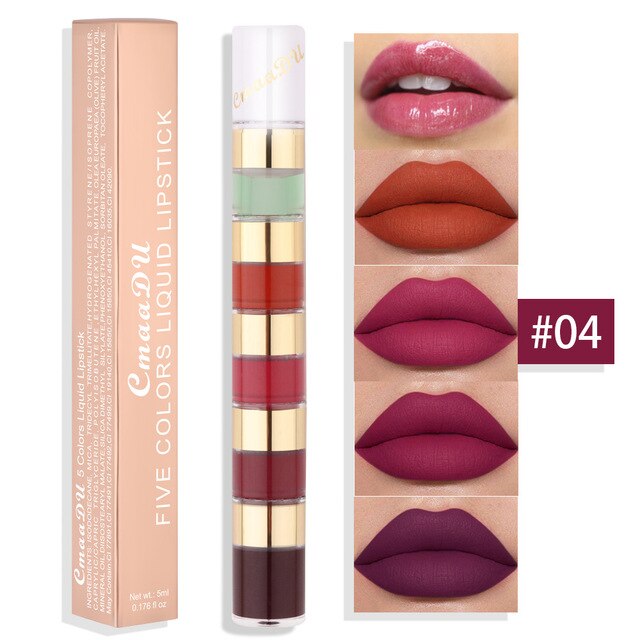 5 Colors Makeup Matte Lipstick Waterproof Long Lasting  liquid Lip Stick