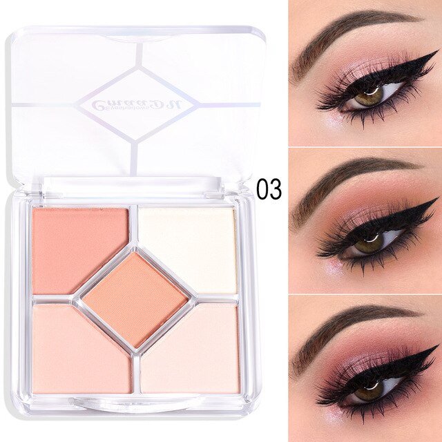 5 Colors Nude Matte Palette Shimmer Shiny Eyeshadow