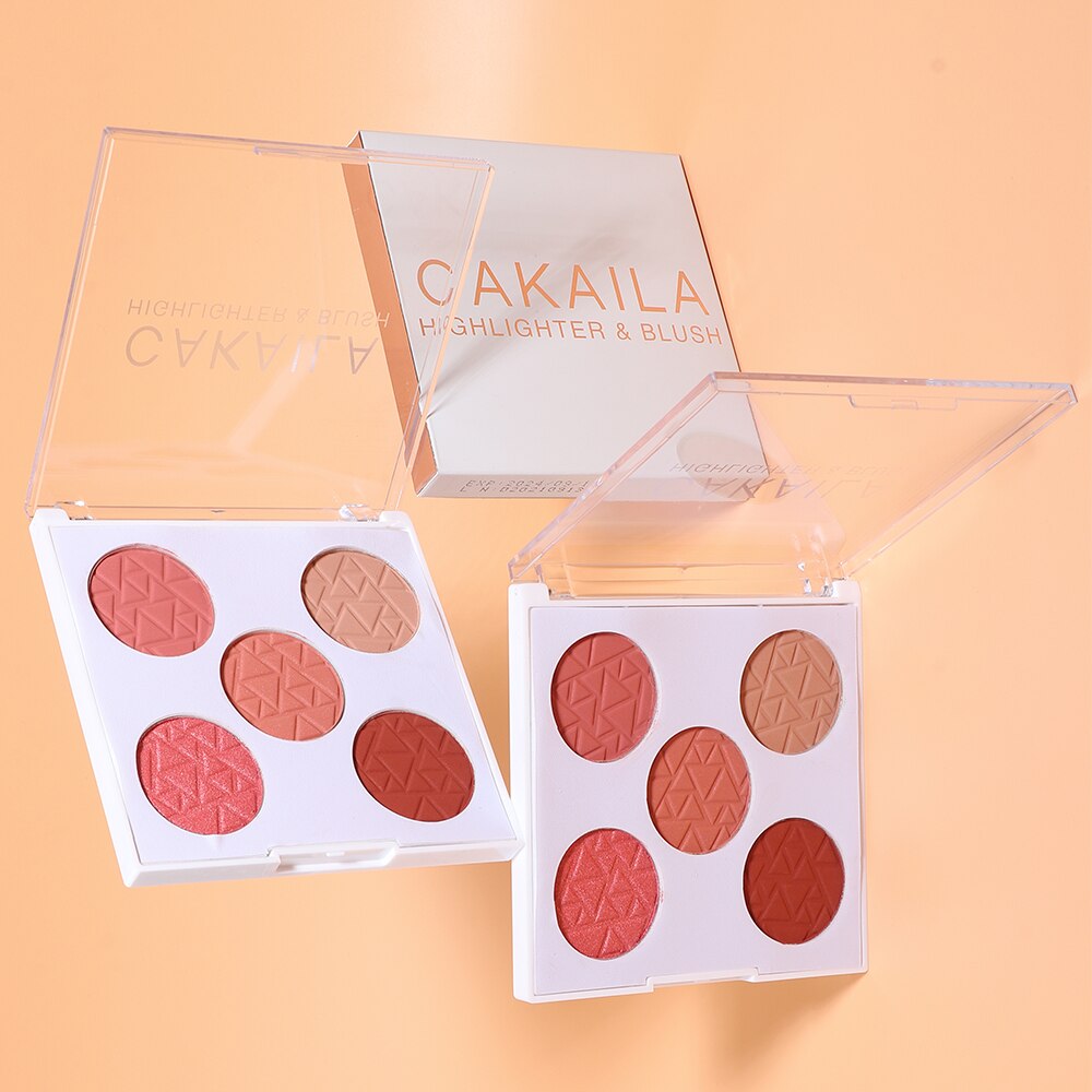 5 Color Face Blusher Peach Cream Makeup Blush Palette