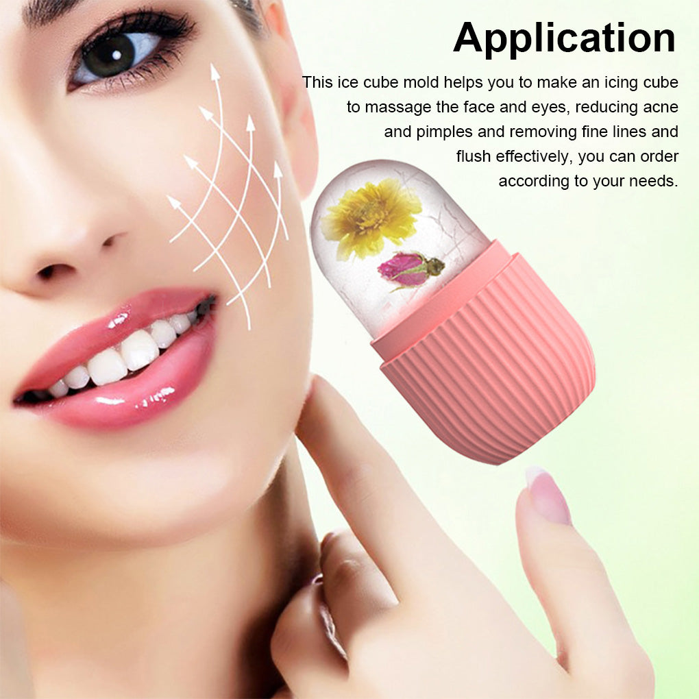 Facial Ice Cube Mold Silicone Freezing Beauty Swelling Face Massager