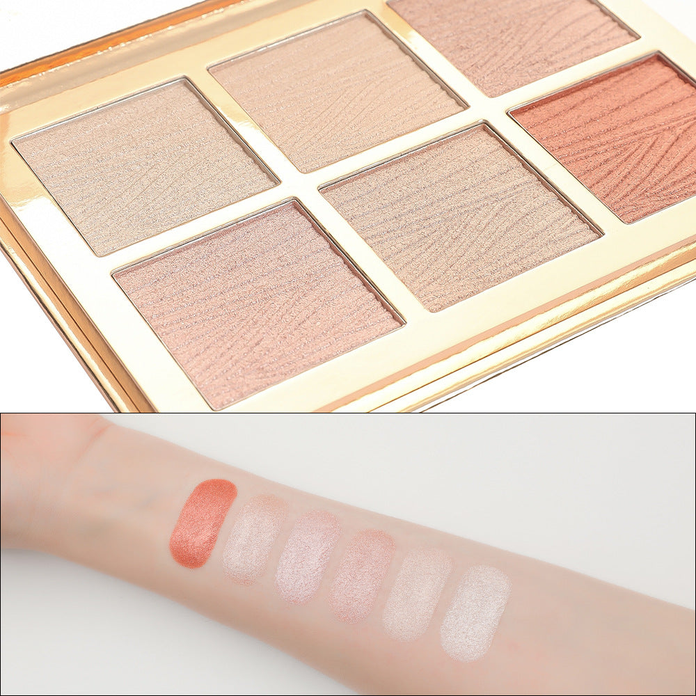 6 Color Highlighter Blush Palette Face Makeup Pigment