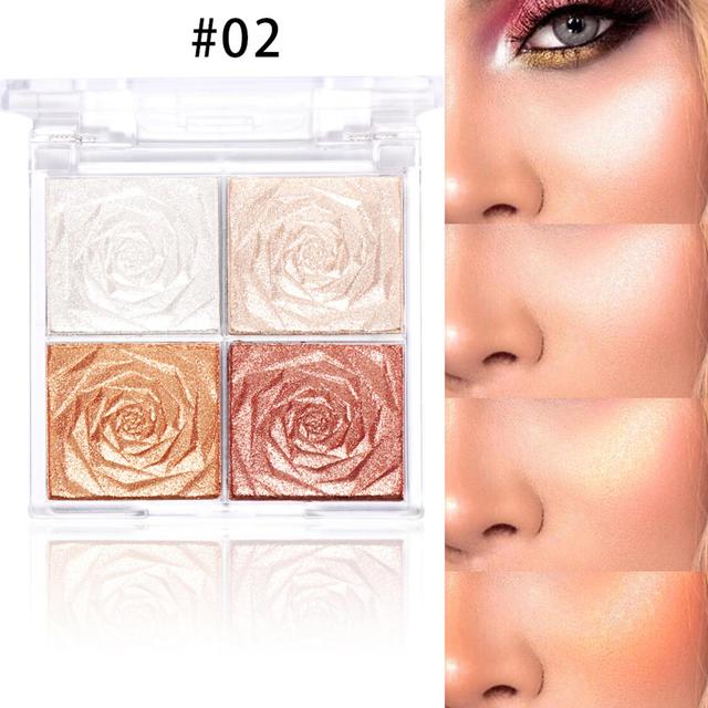 Rose Diamond Highlighter Powder Glitter Palette Highlight Cosmetic