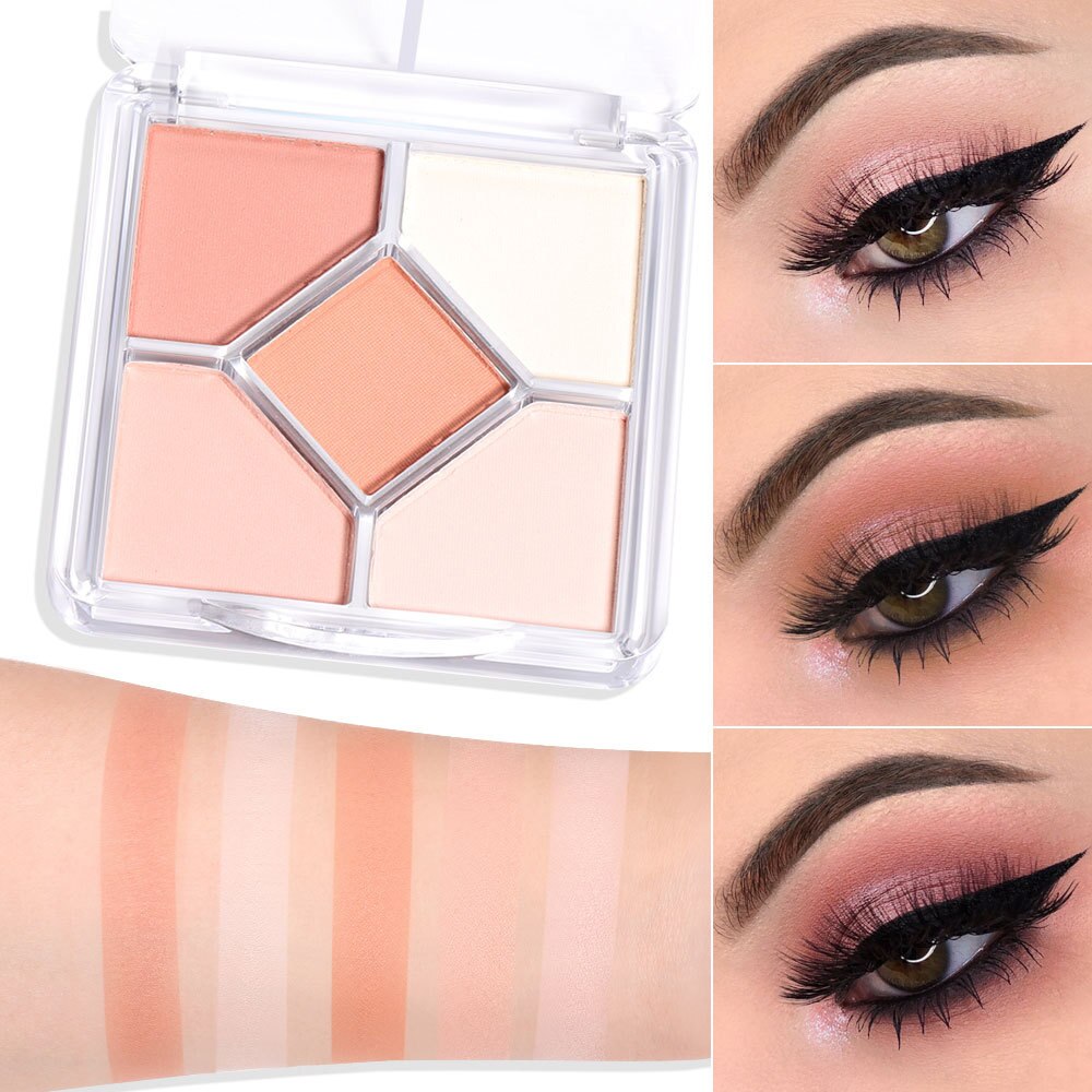 5 Colors Nude Matte Palette Shimmer Shiny Eyeshadow