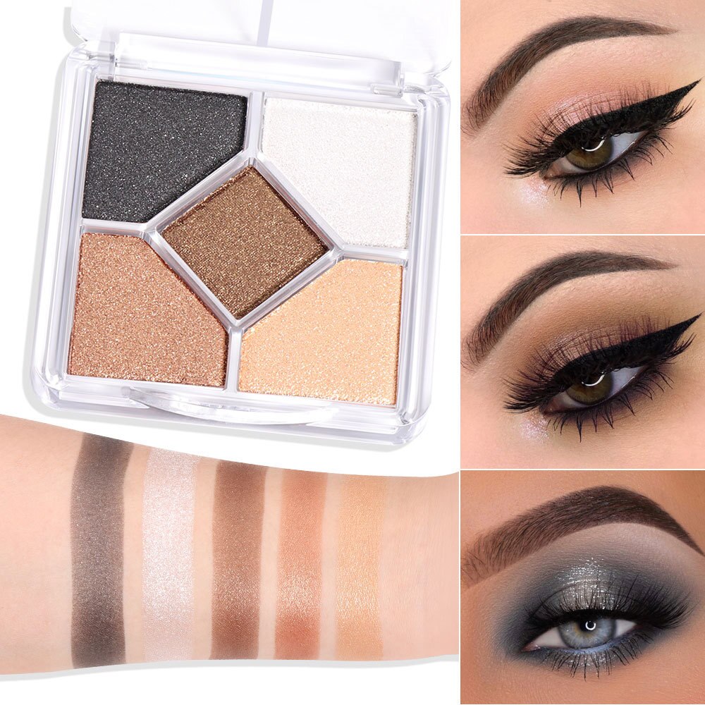 5 Colors Nude Matte Palette Shimmer Shiny Eyeshadow