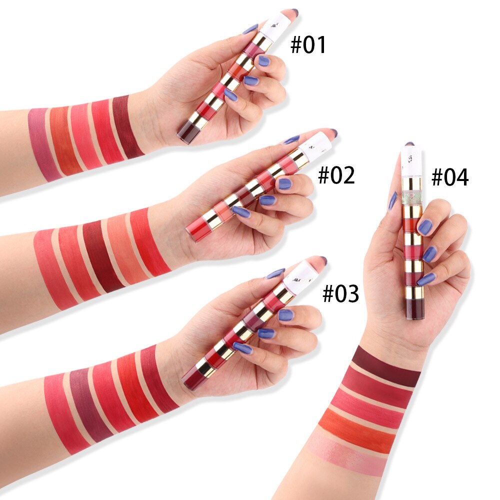 5 Colors Makeup Matte Lipstick Waterproof Long Lasting  liquid Lip Stick