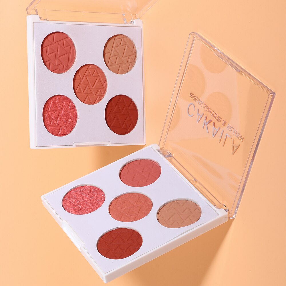 5 Color Face Blusher Peach Cream Makeup Blush Palette