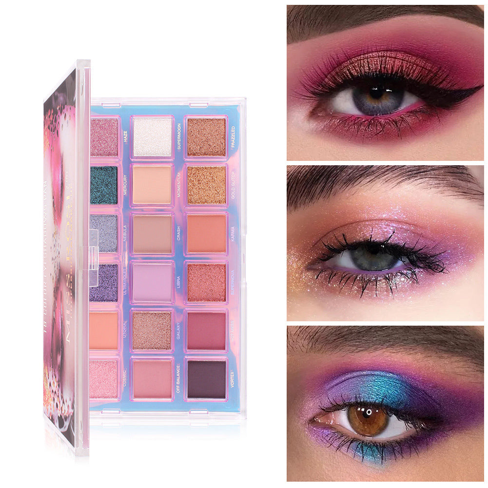 18 Colors Waterproof Pearlescent Glitter Matte Eyeshadow Palette