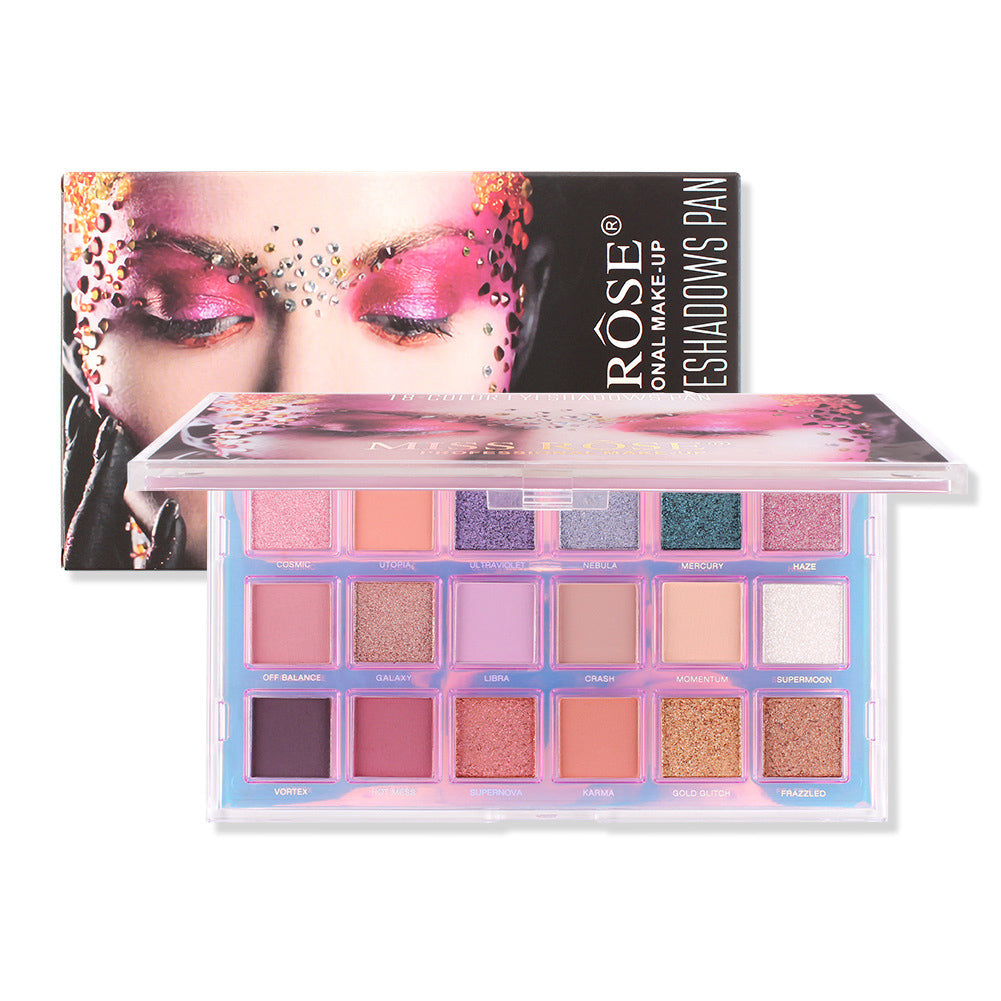 18 Colors Waterproof Pearlescent Glitter Matte Eyeshadow Palette