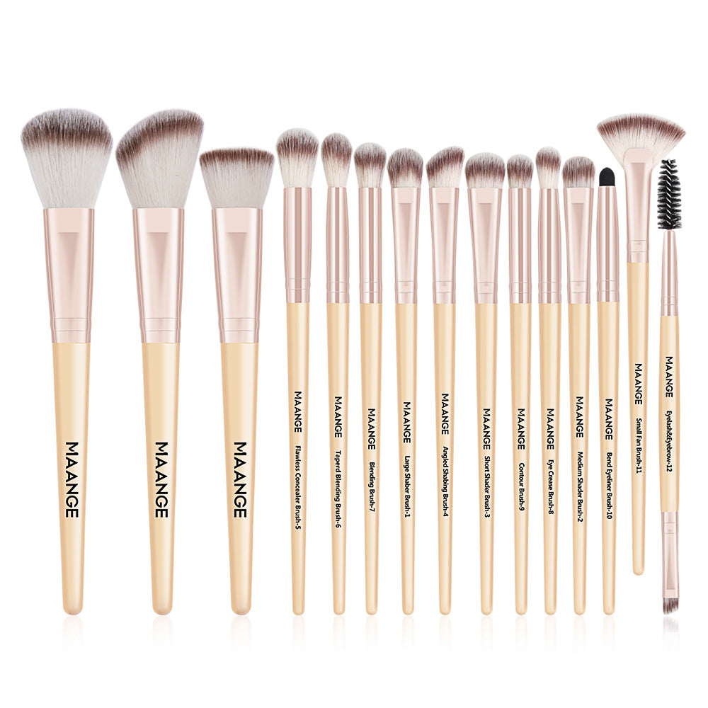 15Pcs Makeup Brushes Set Eye Shadow Powder Foundation Blush Blending Brushes Kits