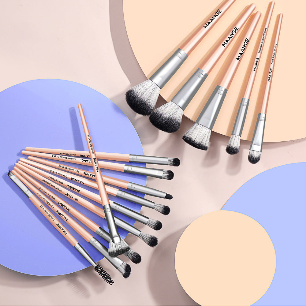 15Pcs Makeup Brushes Set Eye Shadow Powder Foundation Blush Blending Brushes Kits