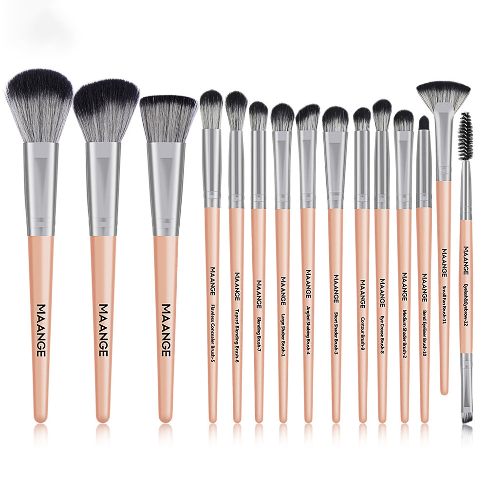 15Pcs Makeup Brushes Set Eye Shadow Powder Foundation Blush Blending Brushes Kits