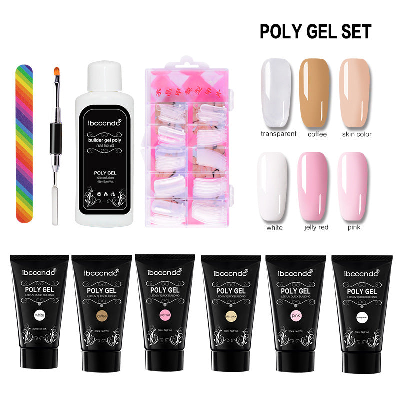 6Pcs Nail Poly Gel Liquid Nail Tips Nail Art Kit