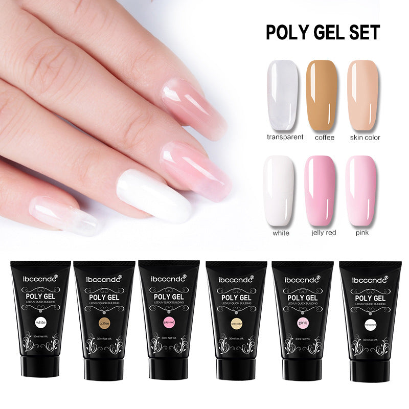 6Pcs Nail Poly Gel Liquid Nail Tips Nail Art Kit