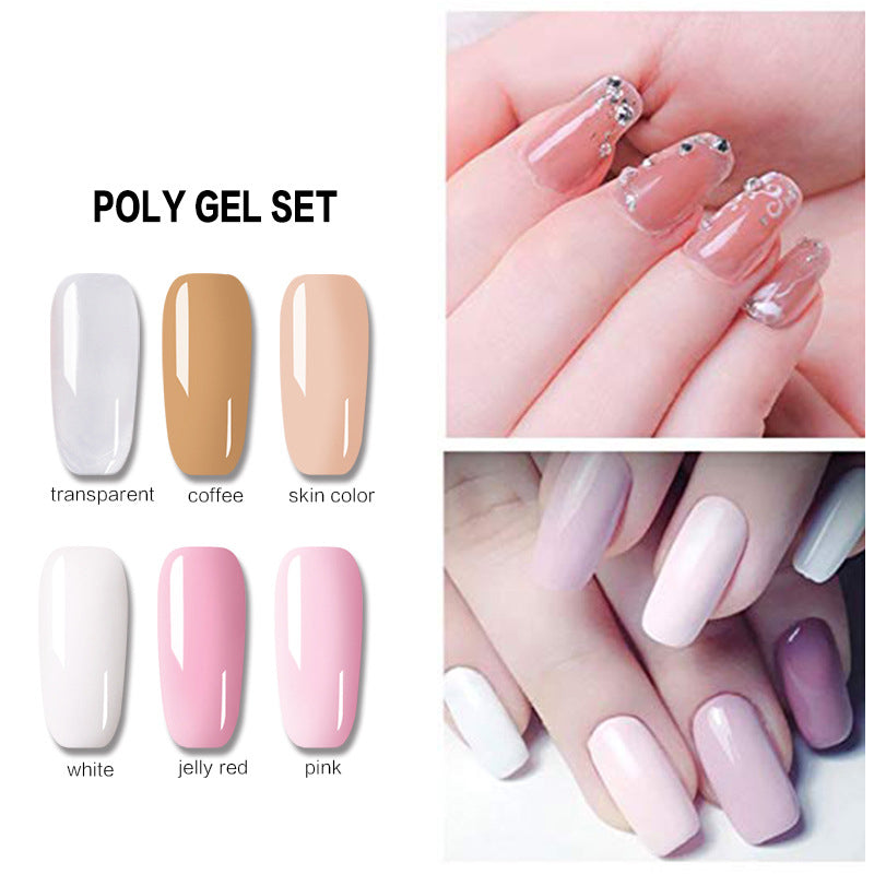 6Pcs Nail Poly Gel Liquid Nail Tips Nail Art Kit